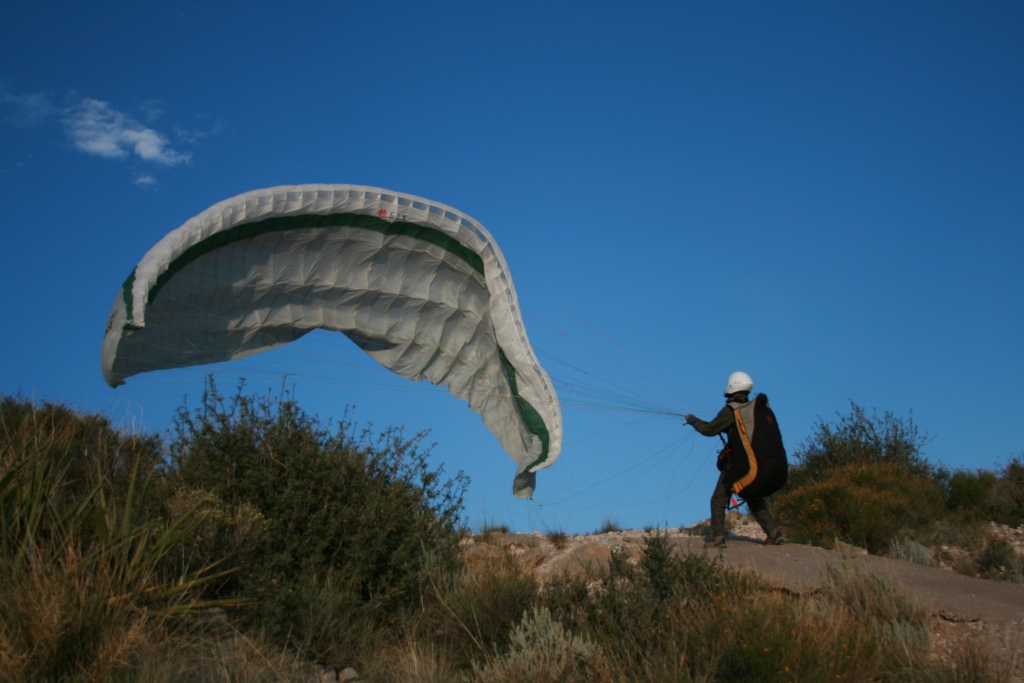 paraglider launch at Dry Canyon