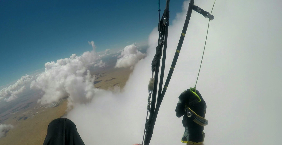 paragliding above the clouds in southern New Mexico